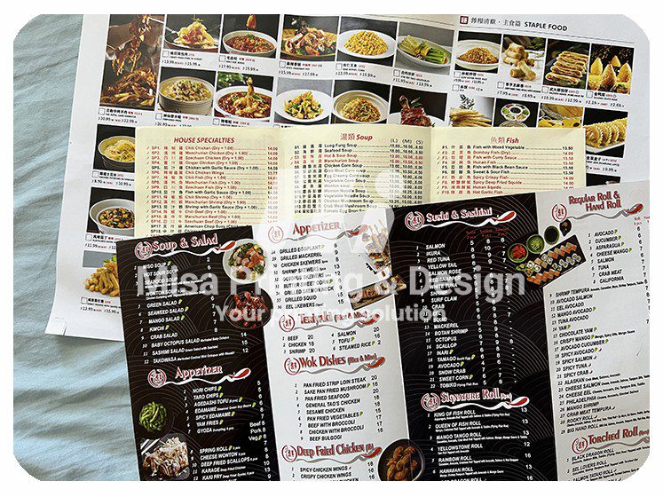 Sample menu